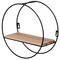 Decorative Modern Round Accent Floating Shelf Circle Decor Display Wall Mounted Rack with Metal Frame and Pine Wood Shelf